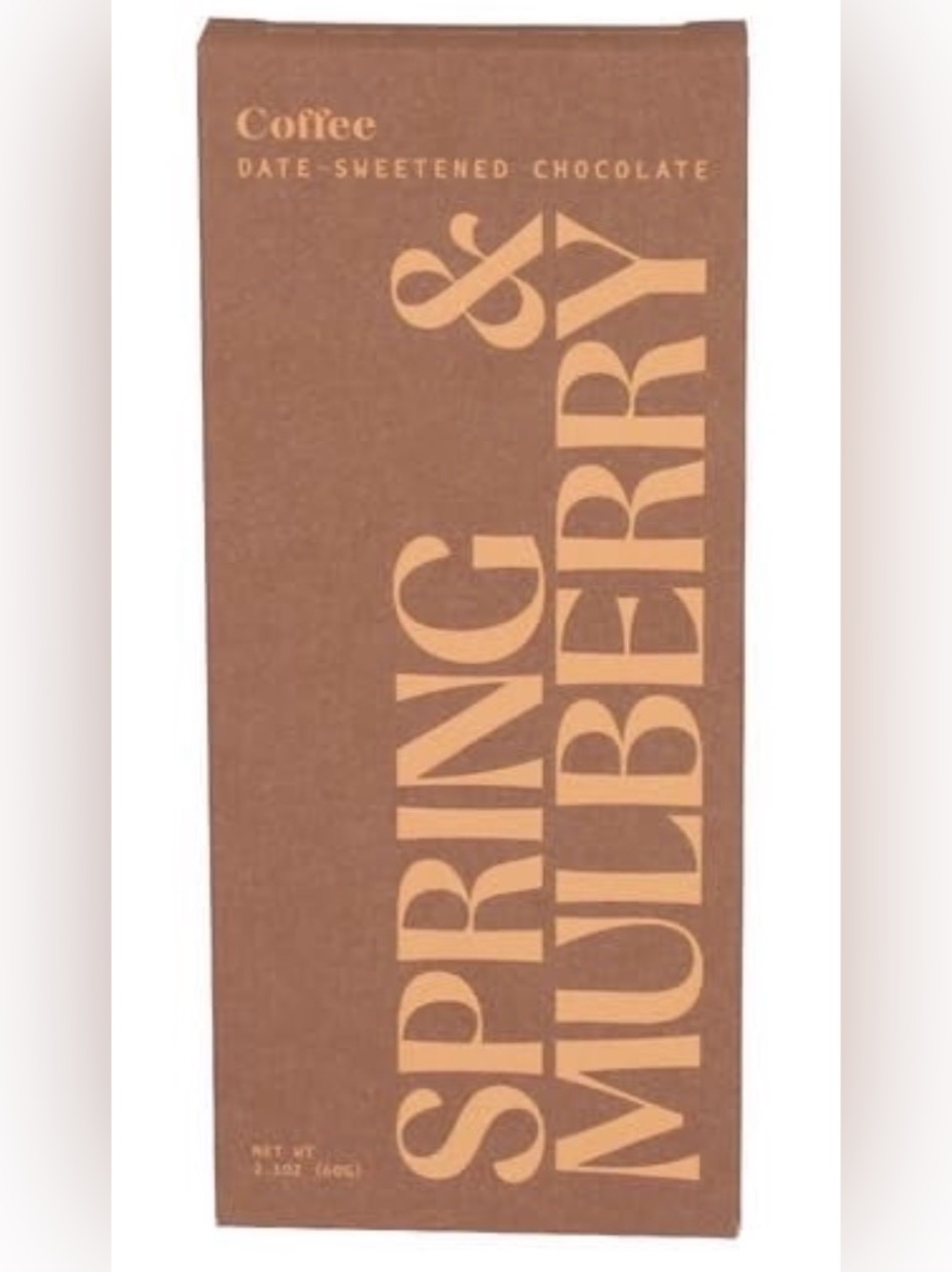 Spring & Mulberry Organic Coffee Chocolate Bars, No added sugar. A pack of 6.